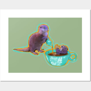 Otter Tea Party Butterprint Posters and Art